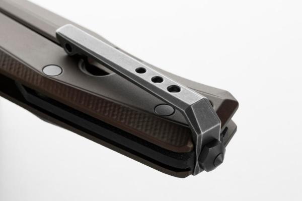 Lionsteel MT01A EB Myto Old Black M390 Blade, Earth Brown Aluminium Handle Çakı