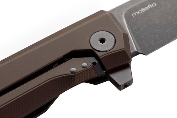 Lionsteel MT01A EB Myto Old Black M390 Blade, Earth Brown Aluminium Handle Çakı