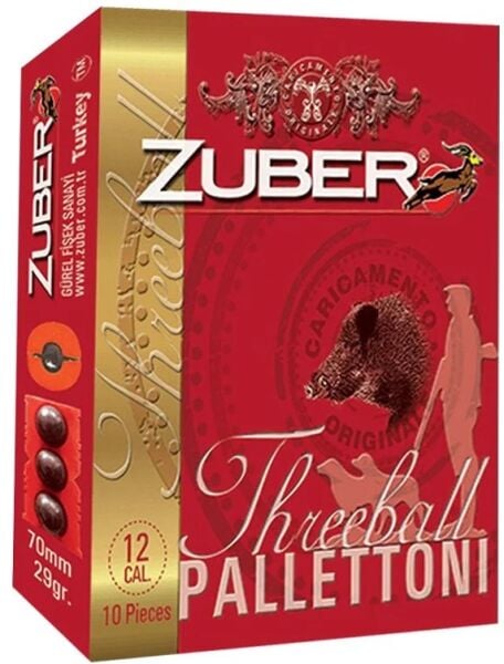 Zuber 12 Kalibre Threeball 3'LÜ Tek Kurşun