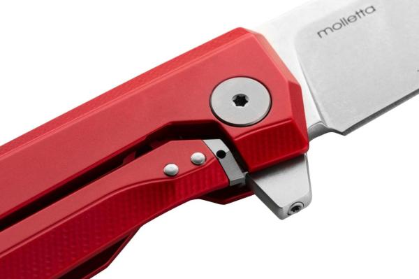 Lionsteel MT01A RS Myto Stone Washed M390 Blade, Red Aluminium Handle Çakı