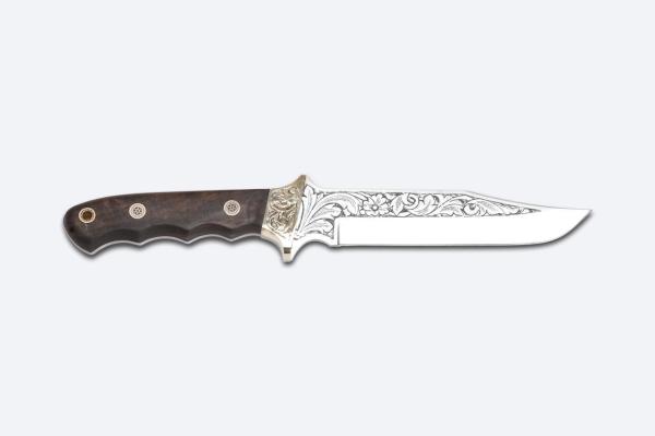Bora 301 C Tiger Ceviz Saplı Gravürlü Bıçak