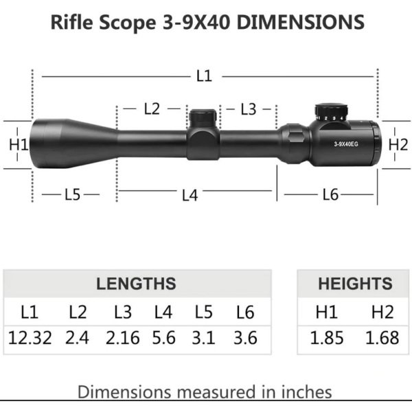 3-9X40 EG ÇİFT RENK IŞIKLI ARTIKILLI TUFEK DÜRBÜNÜ