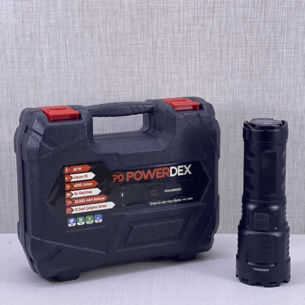 Powerdex Pd-13800 Profesyonel Büyük Avcı Feneri 60w 6000 Lümen Zoomlu