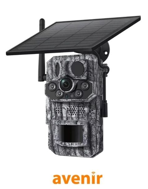 Avenir AV-S443H 3mp 4g Solar Panelli Gps Black Light Fotokapan Gece Görüşlü Sesli Kamera