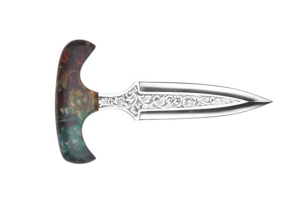 Bora Push Dagger Stabilize Saplı Gravürlü Bıçak