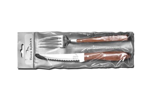 Bora 729 G Gül Saplı Çatal ve Bıçak Set