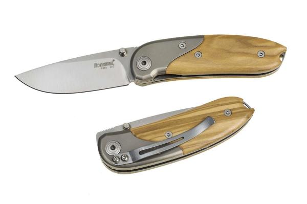 Lionsteel Mini with clip - Olivewood Çakı