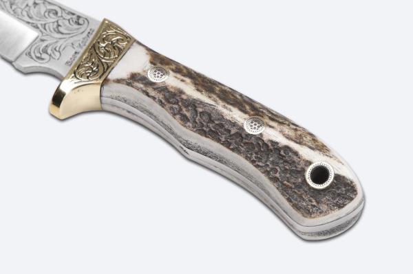 Bora 412 B Safari Geyik Boynuzu Saplı Gravürlü Bıçak