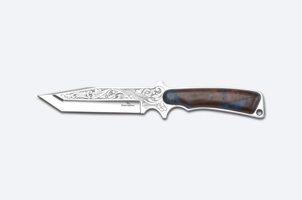 Bora 410 Shogun Stabilize Ceviz Saplı Gravürlü Bıçak