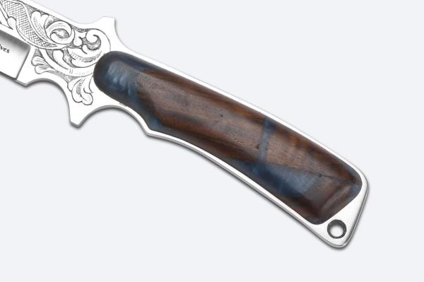 Bora 410 Shogun Stabilize Ceviz Saplı Gravürlü Bıçak