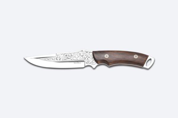 Bora 422 C Phantom Ceviz Saplı Gravürlü Bıçak