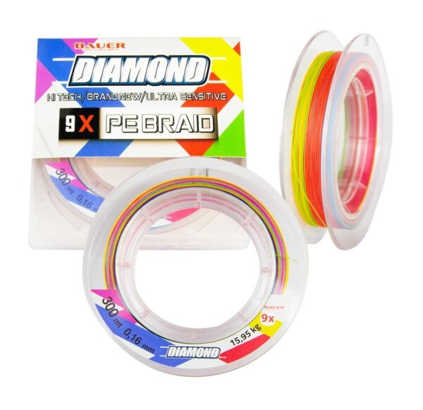 Bauer Diamond Multicolor 9x 300MT Ip Misina Yüksek Drag 0,14