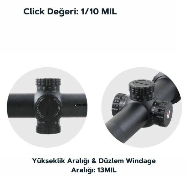 Victoptics S4 6-24X50 FFP Tüfek Dürbünü OPFF-02