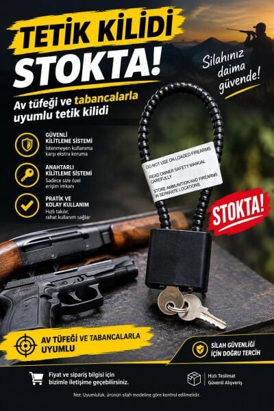Av Tüfeği Ve Tabancalara Uyumlu Tetik Güvenlik Kilidi