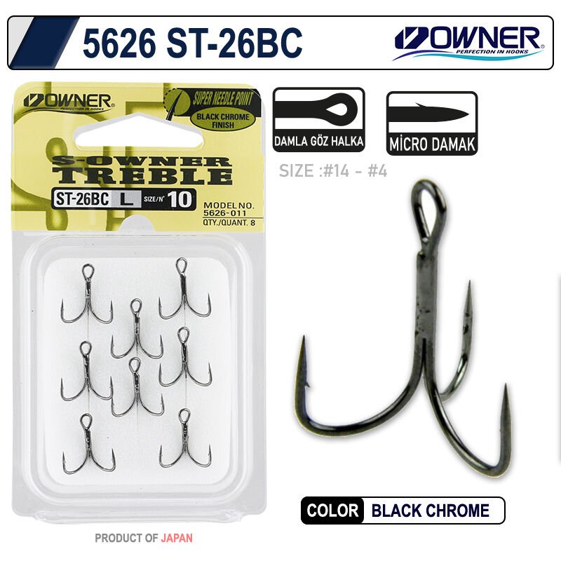 Owner 5626 St-26 Black Chrome Çarpma İğne 14