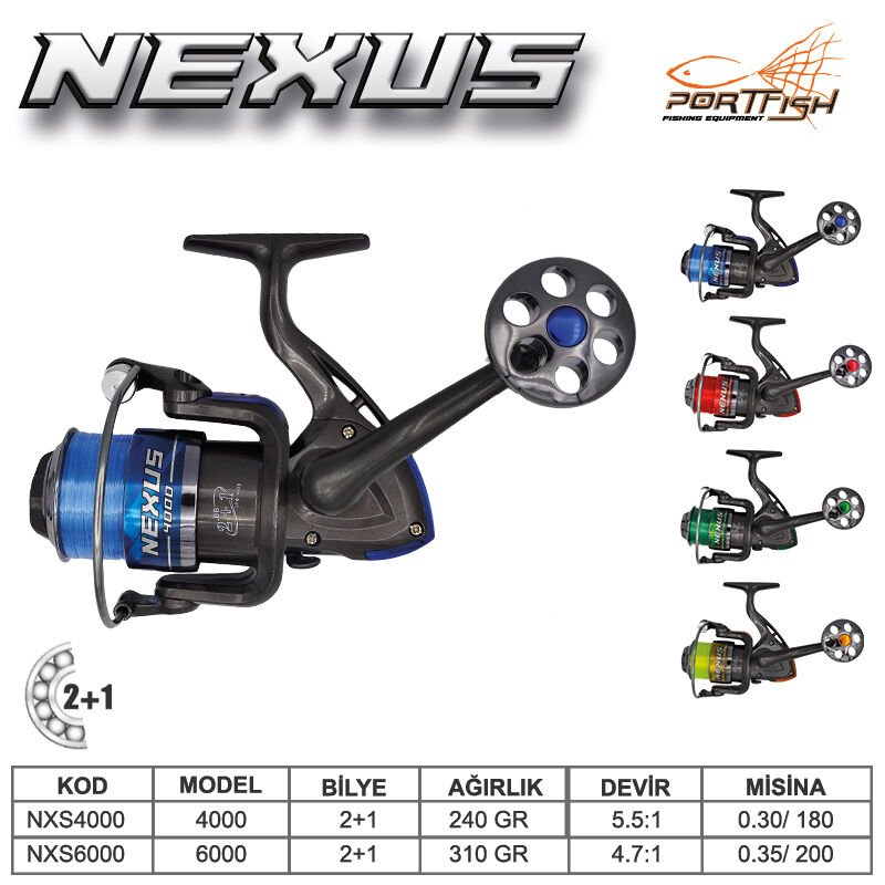 Portfish Nexus 4000 Olta Makinası 2+1bb MAVİ