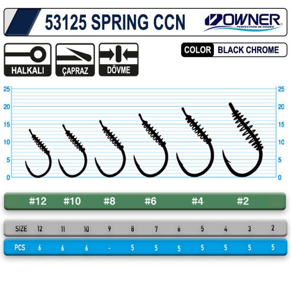 Owner 53125 Spring Ccn With Eye Black Chrome Sazan İğnesi 10