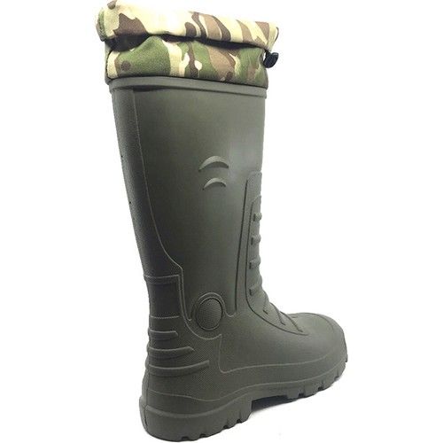 Gezer 00397 Haki Kauçuk Termal Çoraplı Bahçe Tarla Avcı Su Geçirmez Çizme 45