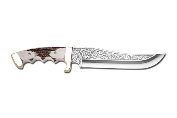 Bora 509 B Black Bear Geyik Boynuzu Saplı Gravürlü Bıçak