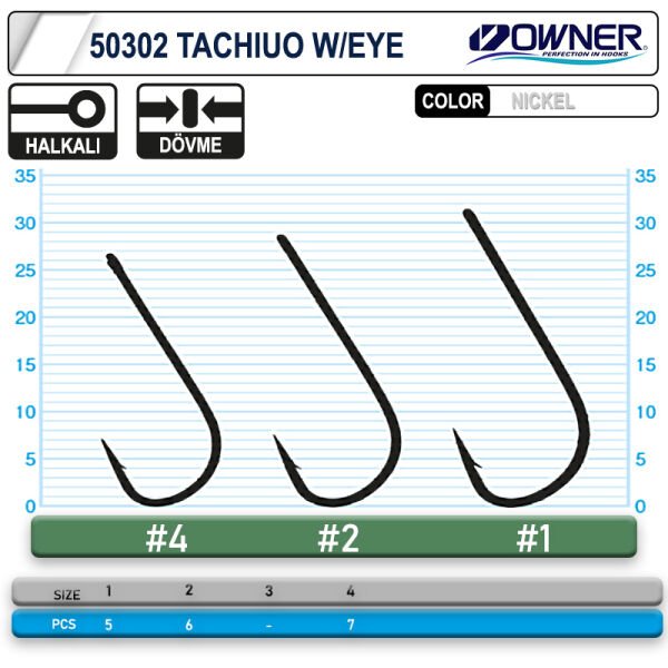 Owner 50302 Tachiuo W/ Eye Nickel İğne 1