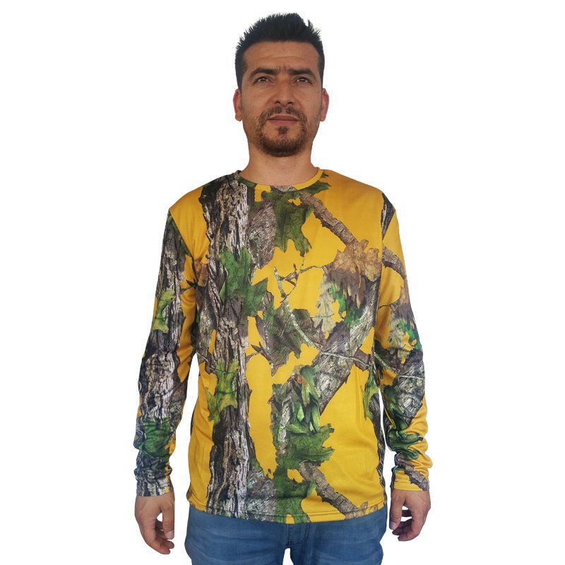 Antler Sarı Orman Desen Uzun Kollu Tshirt  L