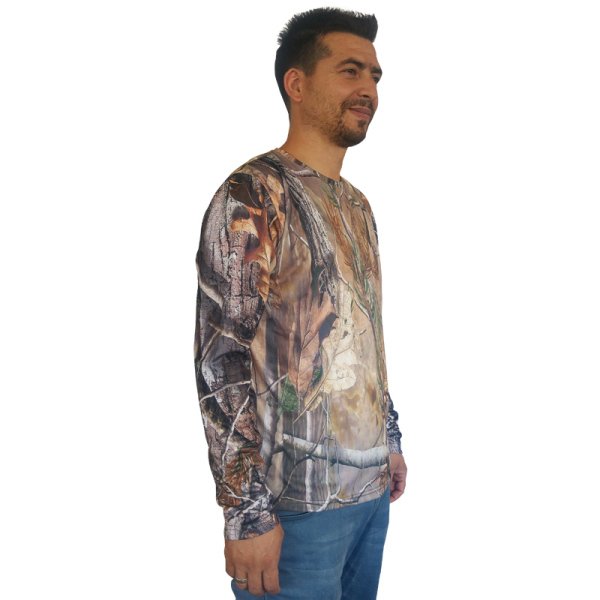 Antler Kahve Orman Desen Uzun Kollu Tshirt  M