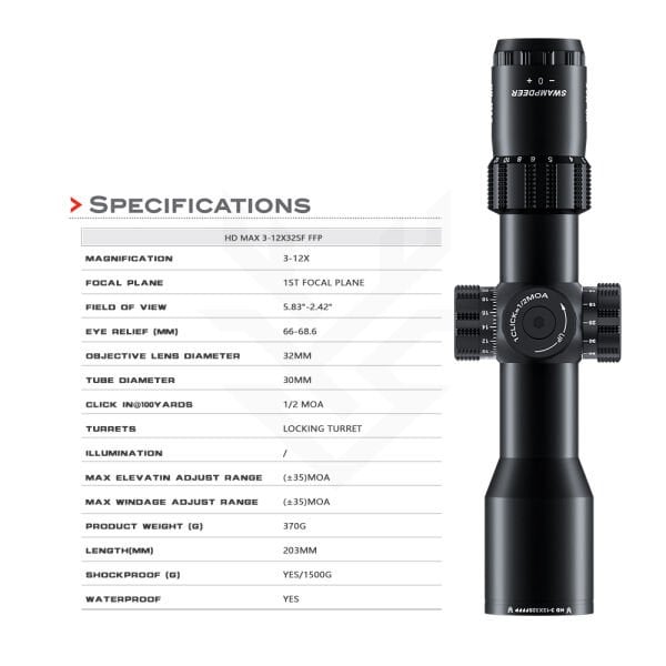 SWAMP DEER HD MAX 3-12X32 SF FFP TÜFEK DÜRBÜNÜ