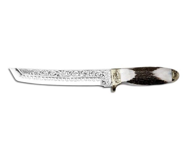 Bora 501 Tanto Boynuz Sap Gravürlü Bıçak