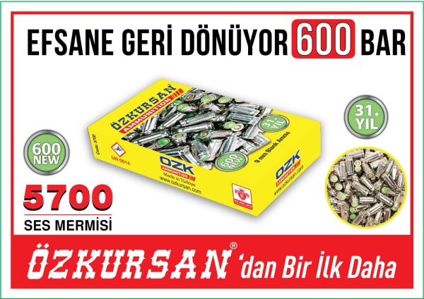 Özkursan 9mm Yeni Kurusıkı Ses Mermisi