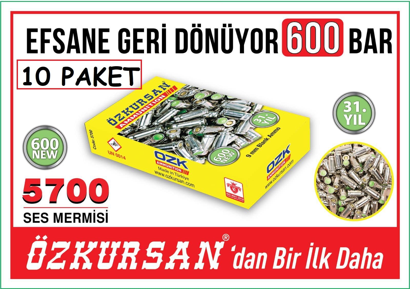 Özkursan 9mm Yeni Kurusıkı Ses Mermisi 10 Paket