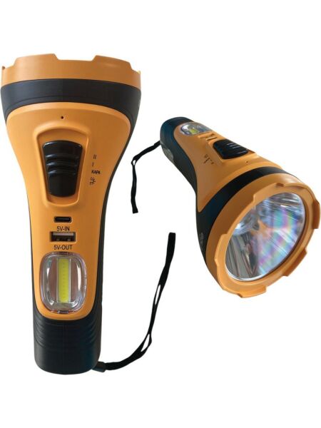 Gold Silver GS-4275 Şarj Edilebilir El Feneri 7 Watt, Cob Aydınlatmalı Portatif El Feneri
