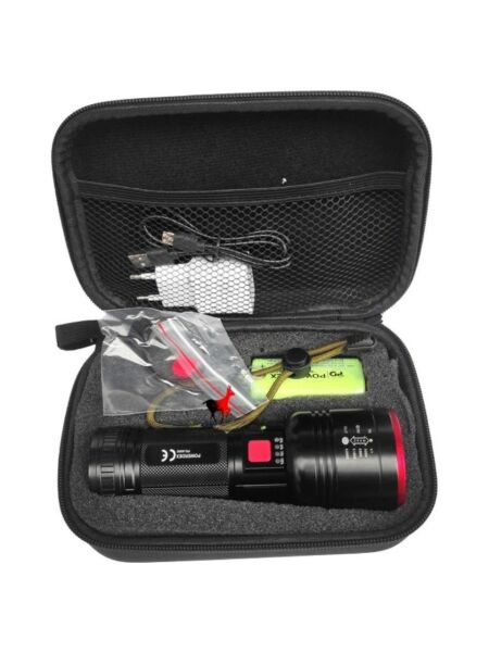 Powerdex PD-9000 Su Geçirmez 20 Watt 2000 Lümen Süper Güçlü LED Profesyonel Şarjlı El Feneri