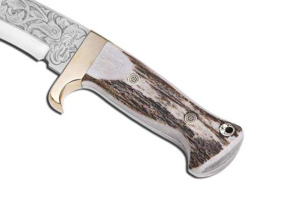 Bora 512 BG Kukri Geyik Boynuzu Saplı Gravürlü Bıçak