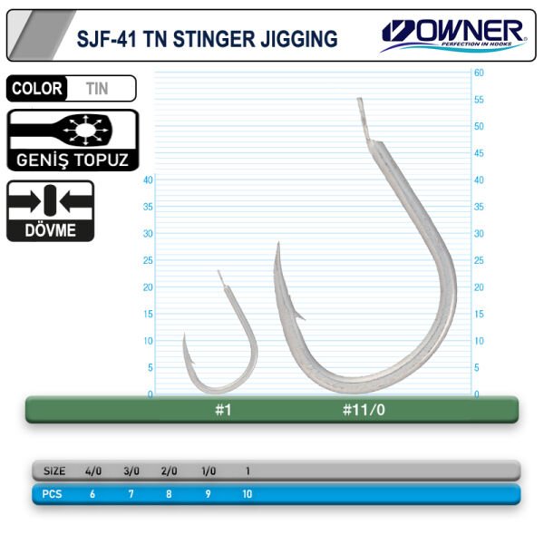Cultiva SJF-41 11699  Stinger Jigging Jig İğnesi 1-0