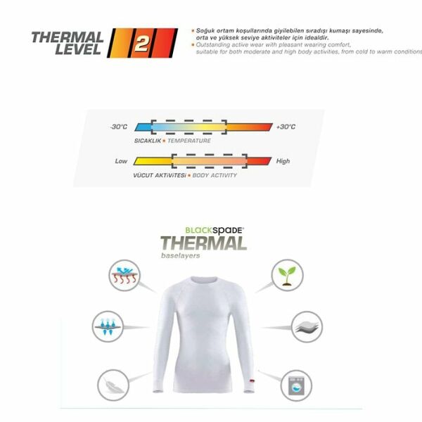 BLACKSPADE Termal Alt İçlik 2. Seviye Gri - XL