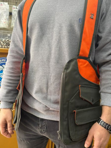 Turuncu Avcı Yeleği Çok Cepli S Beden