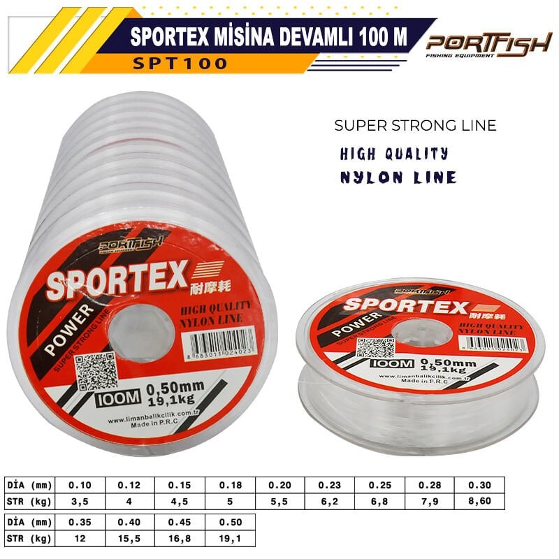 Portfish Sportex Misina Devamlı 100mt 0,23