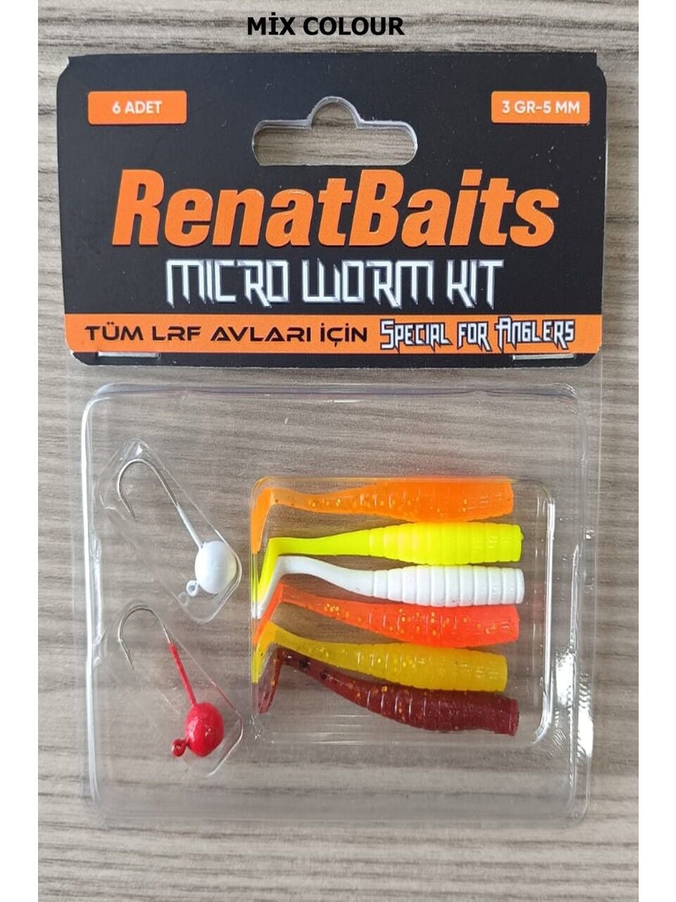 Renat Baits Micro Worm Kit 5 cm 3 gr Silikon Yem Seti Mix Colour