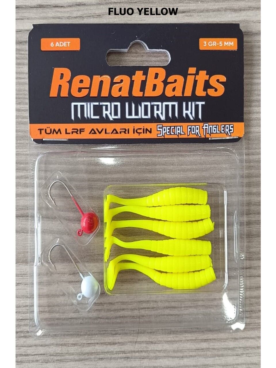 Renat Baits Micro Worm Kit 5 cm 3 gr Silikon Yem Seti Yellow