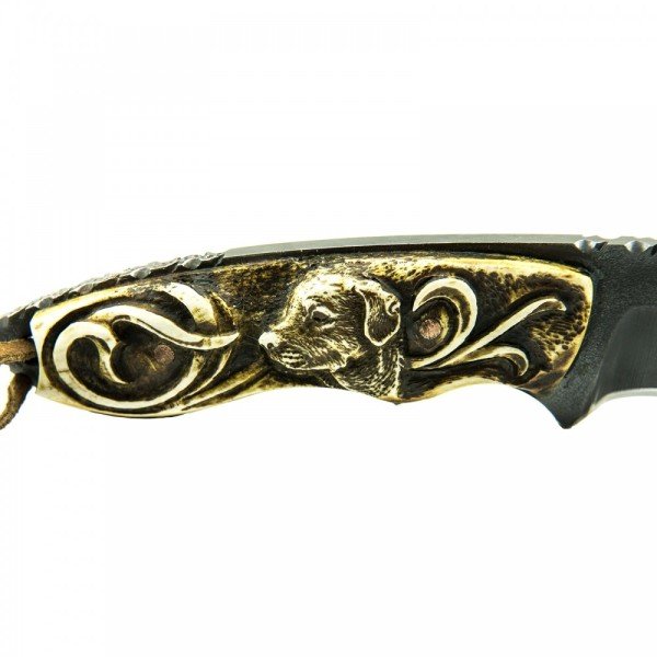 AvAlemi B5 Türk Sarması Damascus Çelik ve Kızıl Geyik Boynuzu Kabzeli Özel Yapım Av Bıçağı