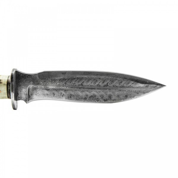 AvAlemi B1 240 Defa Katlanmış Damascus Çelik ve Geyik Boynuzu Kabzeli Özel Yapım Av Bıçağı