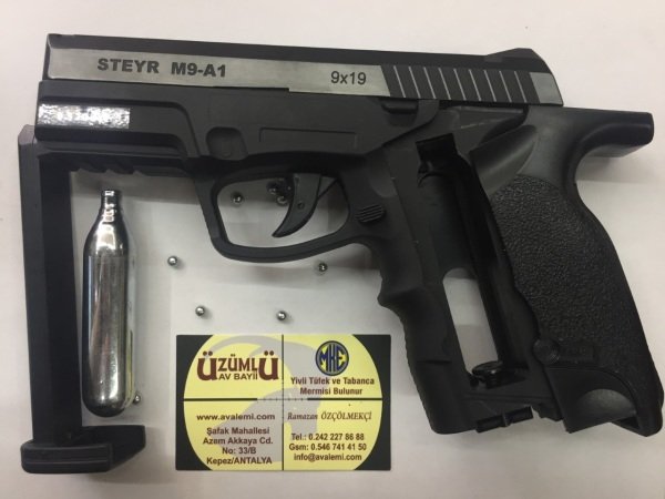 ASG Steyr M9-A1 Siyah Beyaz Havalı Tabanca