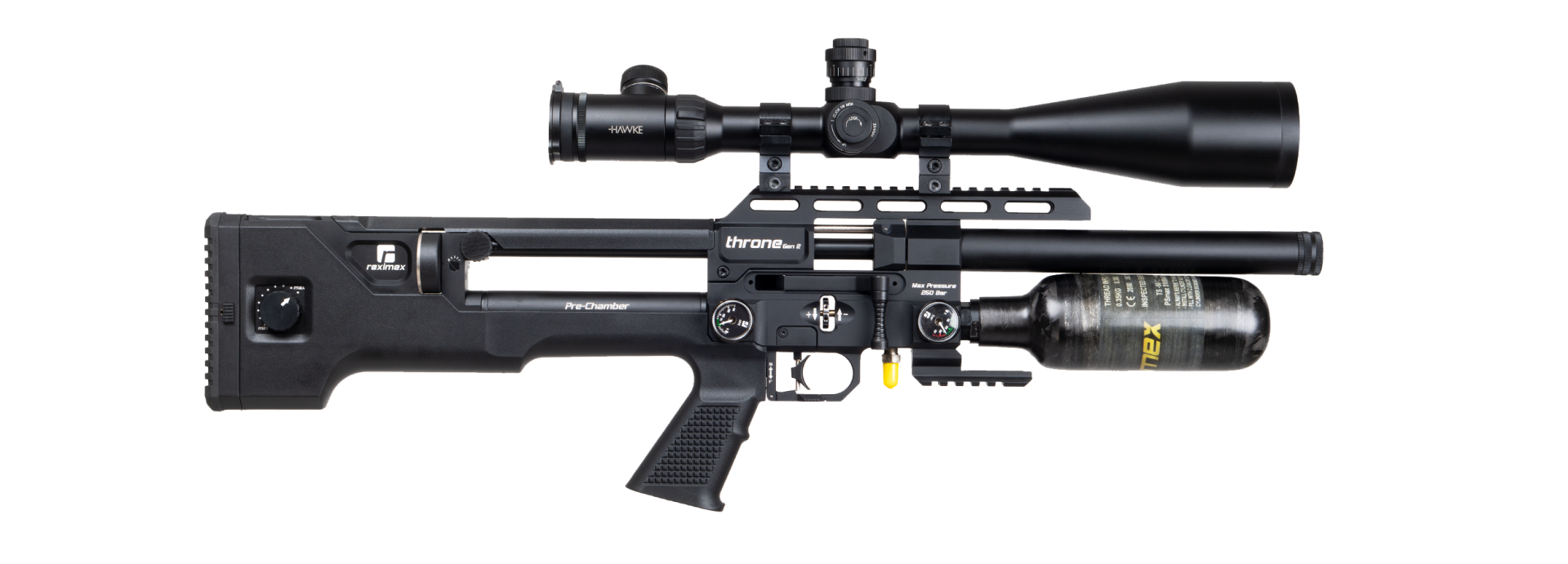 Reximex Throne Gen 2 Compact Black Karbon Tüp Pcp Havalı Tüfek