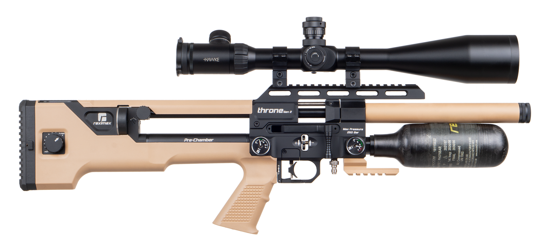 Reximex THRONE Gen 2 Compact FDE Karbon Tüp Pcp Havalı Tüfek