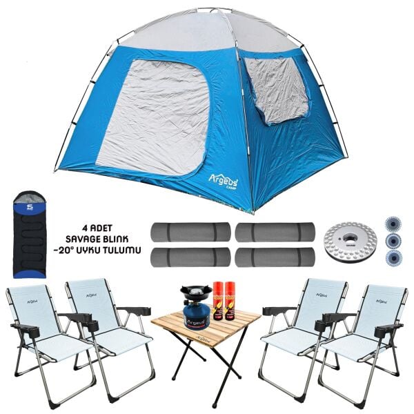 Argeus Skydome 4 Kişilik 3 Mevsim Kamp Çadırı Seti