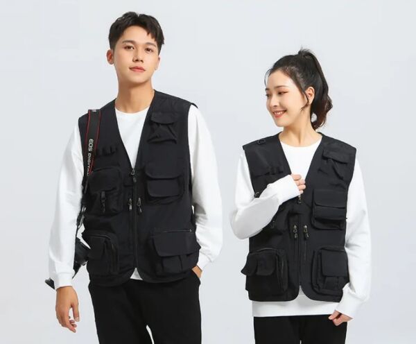 Örgü Çok Cepli Unisex Spor Balıkçılık Yeleği Fotoğrafçılık İş Kıyafetleri Rahat Kargo Yelek Beden XL