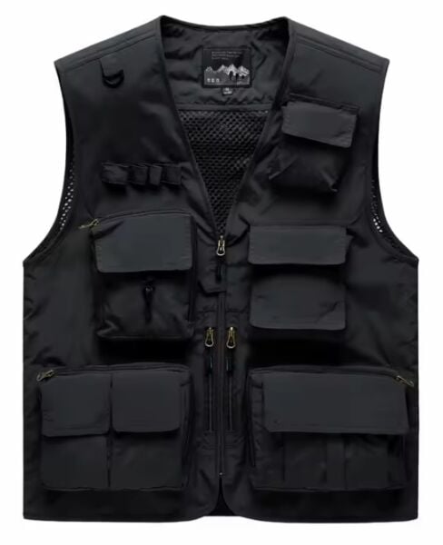 Örgü Çok Cepli Unisex Spor Balıkçılık Yeleği Fotoğrafçılık İş Kıyafetleri Rahat Kargo Yelek Beden XL