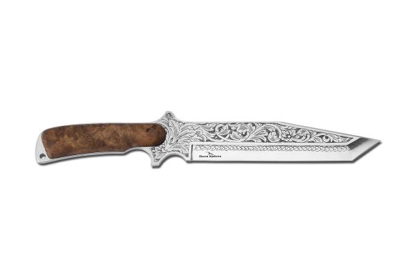 Bora 504 Büyük Shogun Urlu Ceviz Sap Gravürlü Bıçak