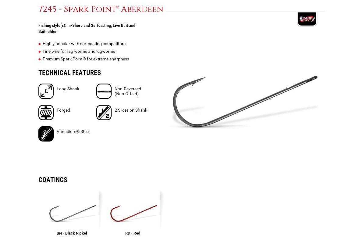 Vmc 7245BN Spark Point Black Nickel Tırnaklı Levrek - Lüfer İğnesi - Surf Casting 2/0
