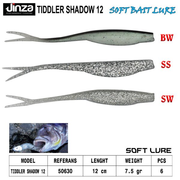 Jinza Hawk Tiddler Shadow 120 mm 7,5 gr Silikon Balık 6 Adet BW